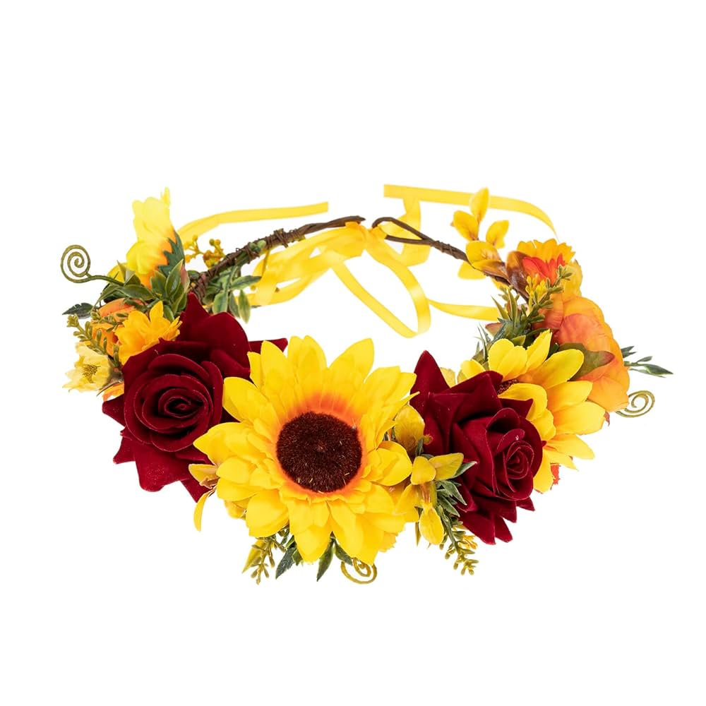 帽子 Meadow Flower crown Meadow Flower Hair Crown, Folk Wedding Flower Crown